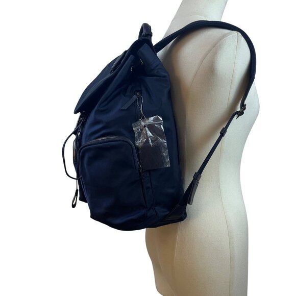Tumi Women’s Navy Nylon With Multiple Pockets Versatile Stylish Design Backpack - Picture 8 of 15
